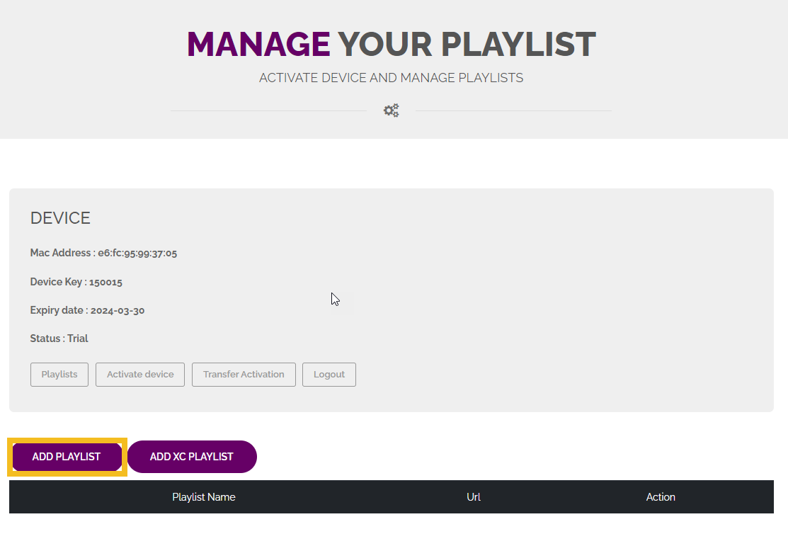 Add playlist Vu Player